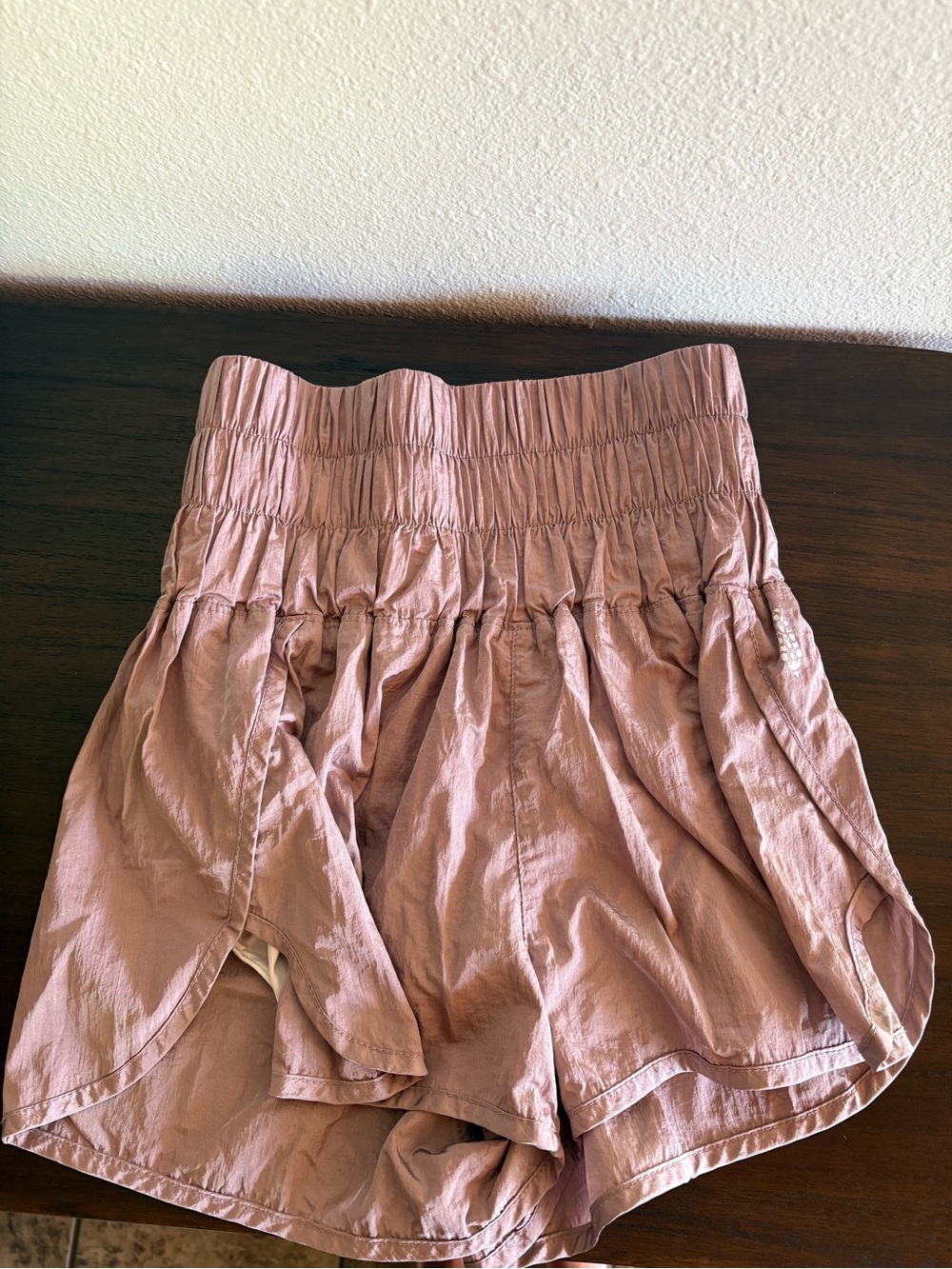 Women’s High-Waist Pink Elastic Waist Shorts FREE PEOPLE